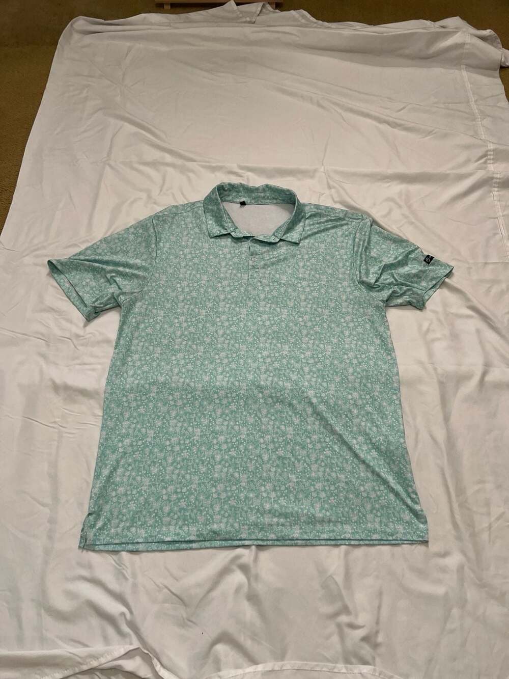 GreenSide Golf Men's Floral Botanical Print Short Sleeve Polo Shirt Size XL